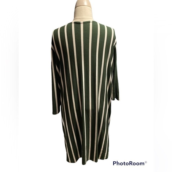 ASHLEY Blue Olive Green and White Duster - Picture 2 of 3